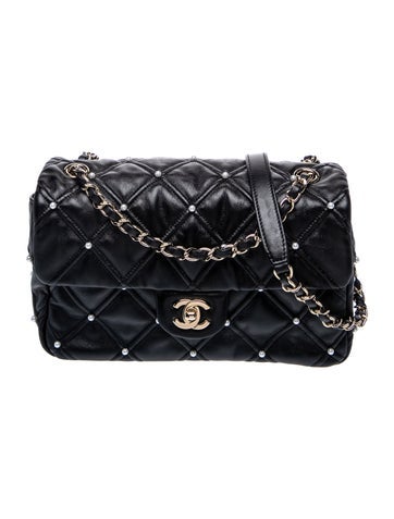Medium Pearl Studs Flap Bag