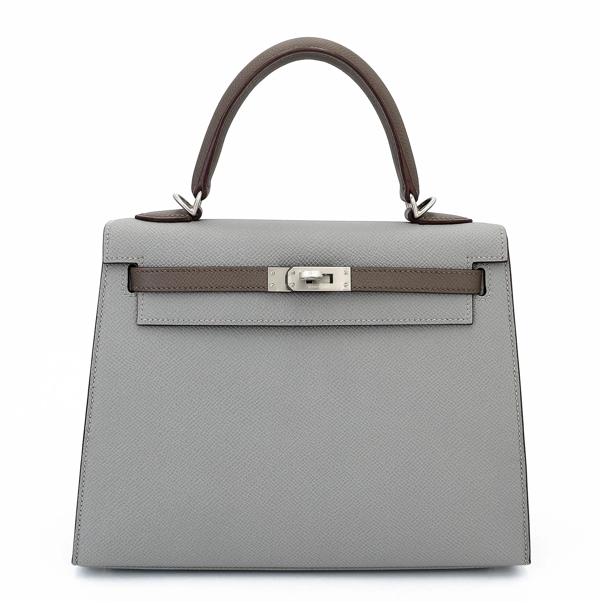 Unused ( Rank NS ) HERMÈS Kelly 25 Sellier HSS Gris Mouette (4Z) Etain (8F) Epsom Brushed Palladium A (2017)