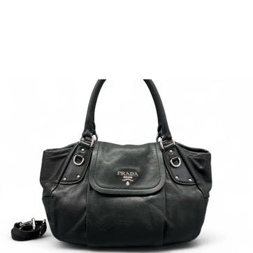 Vitello Leather Shoulder Bag Medium