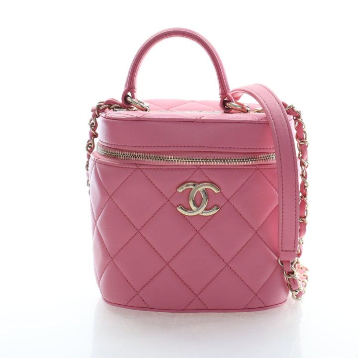 Chanel Small Lambskin Trendy CC Top Handle Vanity Case With Chain
