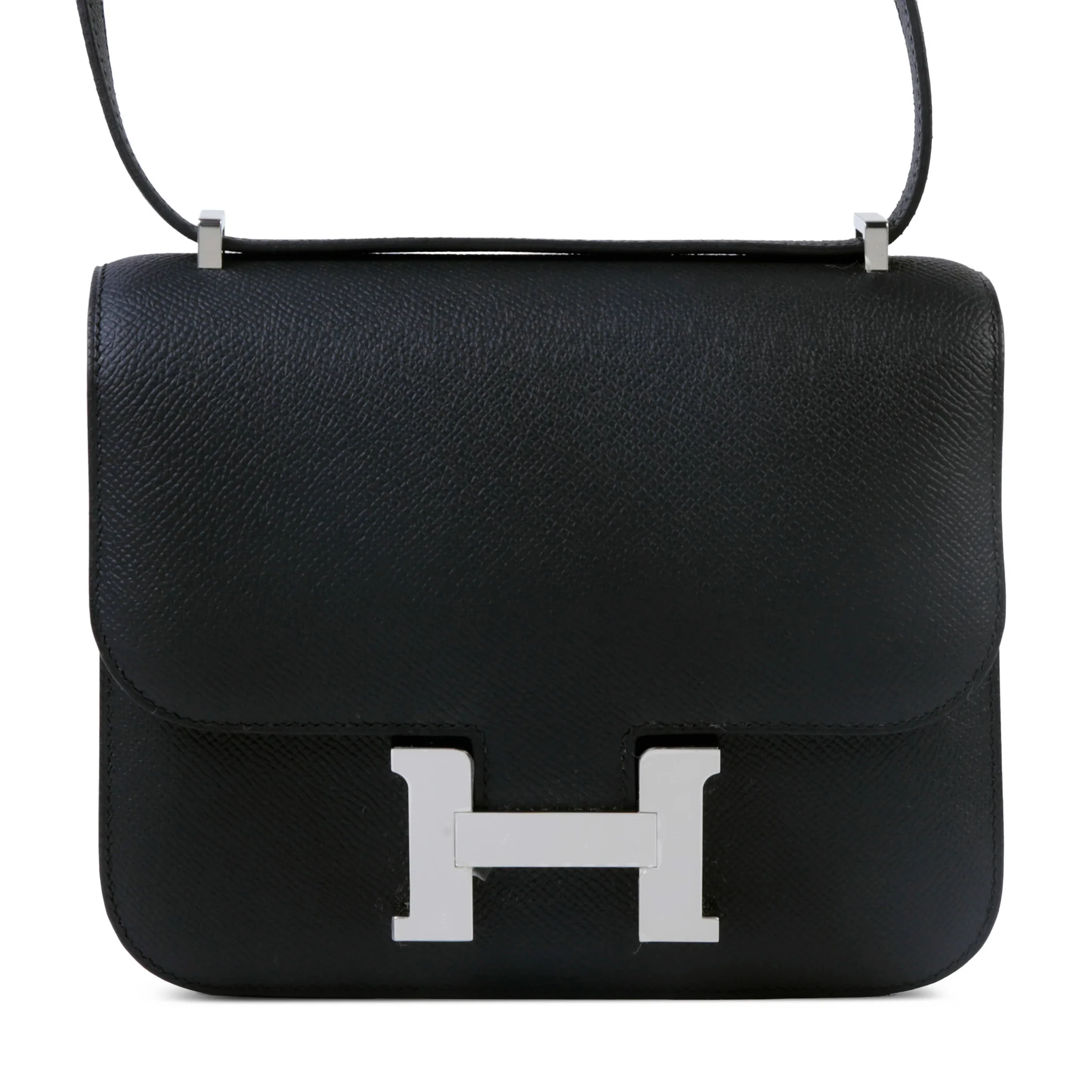 Brand New ( Rank N ) HERMÈS Constance Mini 19 Mirror Noir (89) Epsom Palladium hardware G (2026)