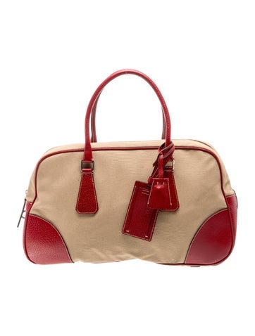 Prada Enameled Metal Triangle Top Handle Bag