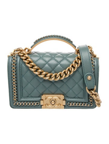 Small Chain-Around Top Handle Boy Bag