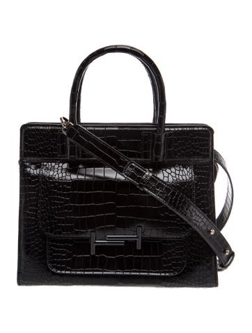 Embossed Leather Top Handle Bag