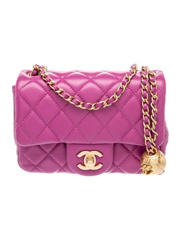 Mini Square Pearl Crush Flap Bag