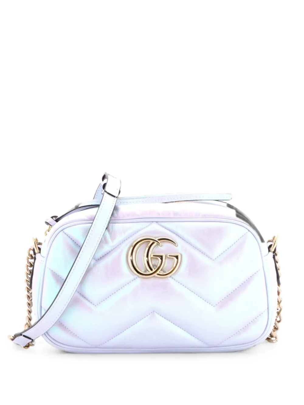 Gucci GG Marmont Chevron Iridescent Leather Small shoulder bag