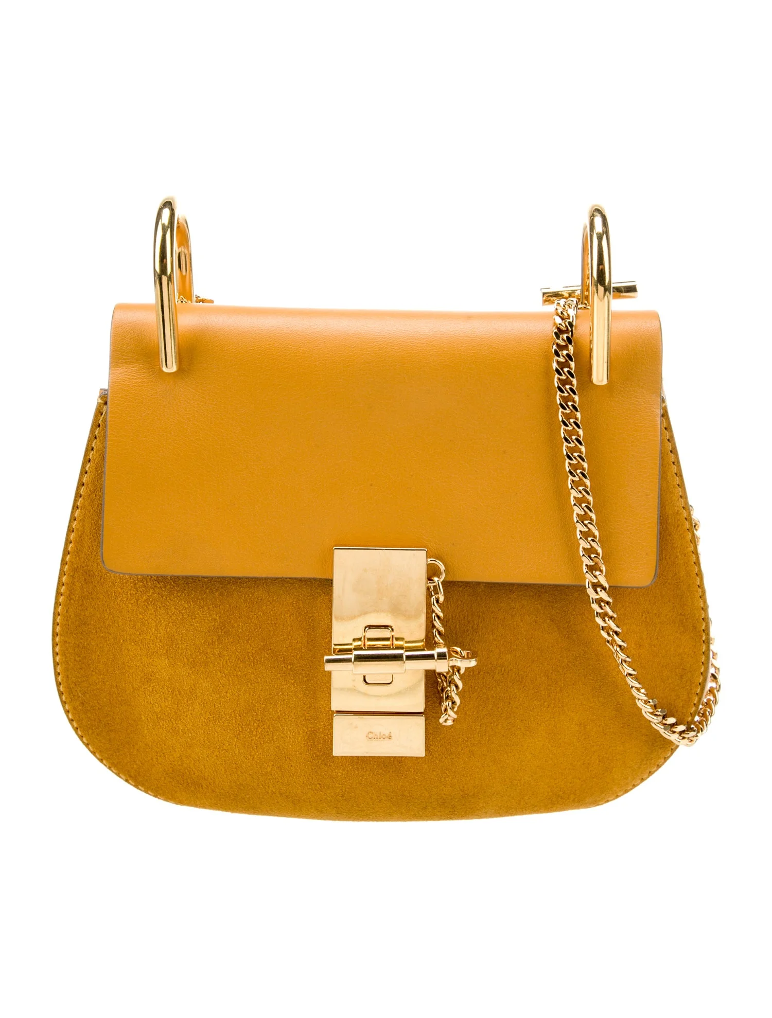 Chloe Chain Linked Suede Crossbody Bag