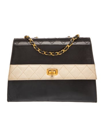 Quilted Trapezoid Flap Bag