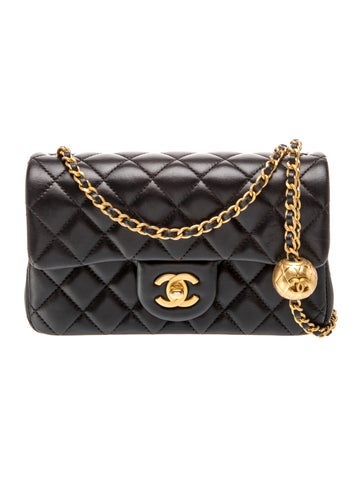 Rectangular Mini Pearl Crush Flap Bag
