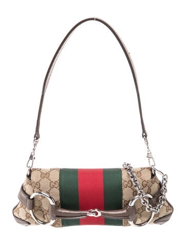GG Canvas Horsebit Chain Small
