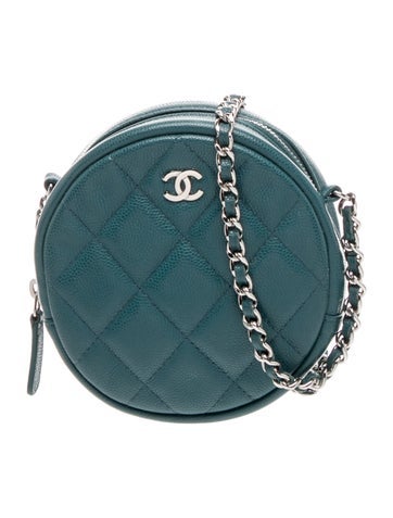 Quilted CC Round Chain Crossbody
