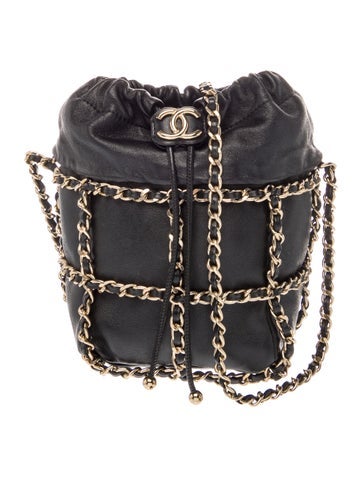 Chain Drawstring Bucket Bag