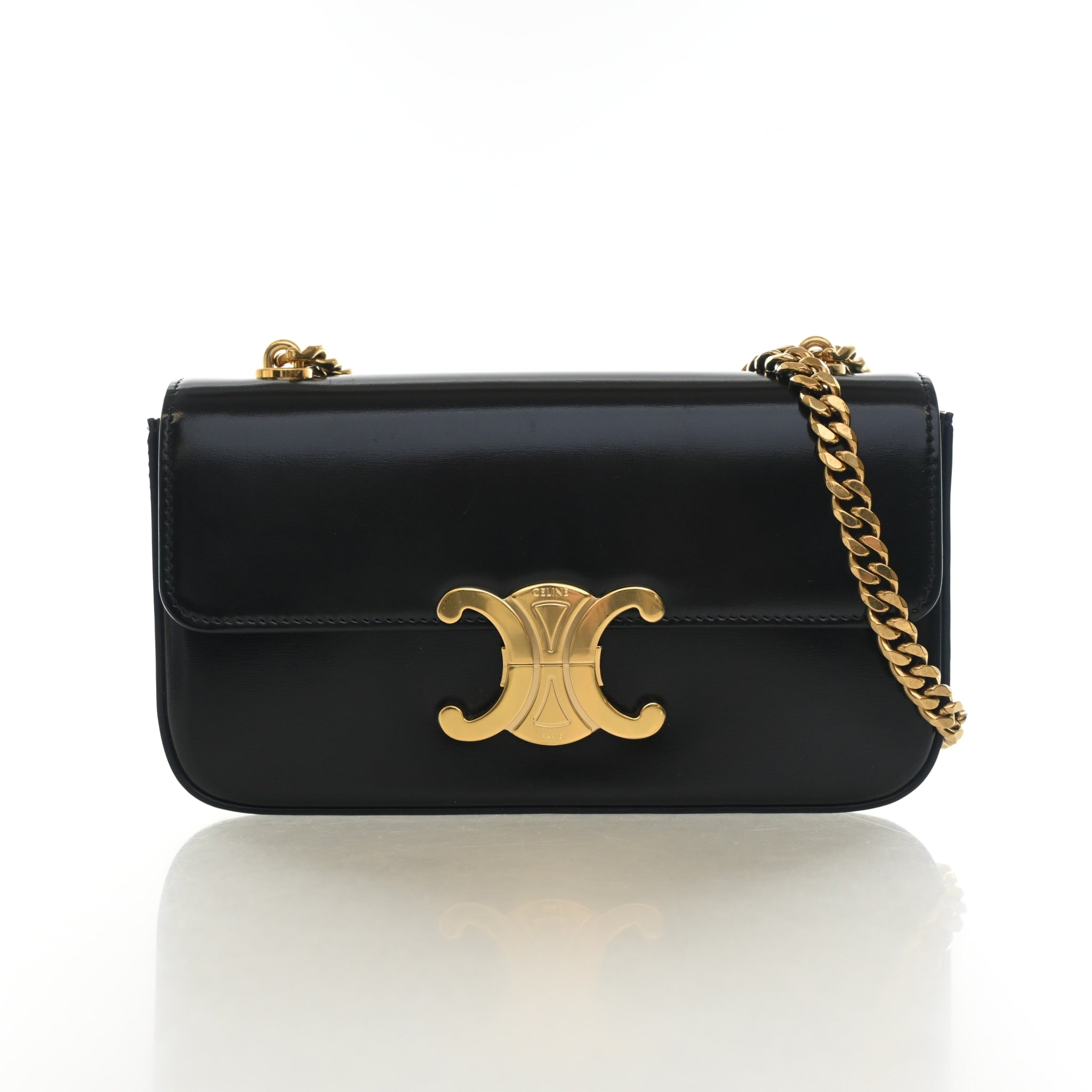 Celine Calfskin Claude Chain Shoulder Bag