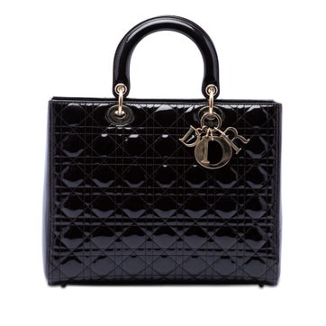 Large Patent Cannage Lady Dior