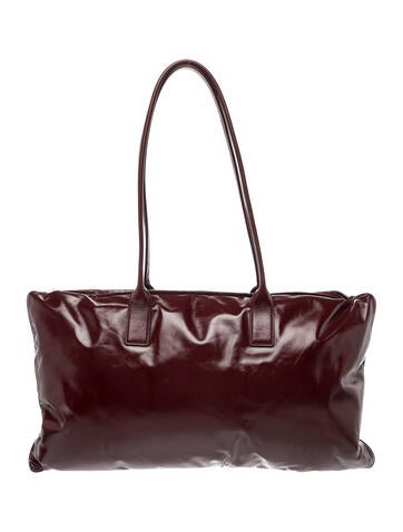 Leather Patent Pillow Tote Large