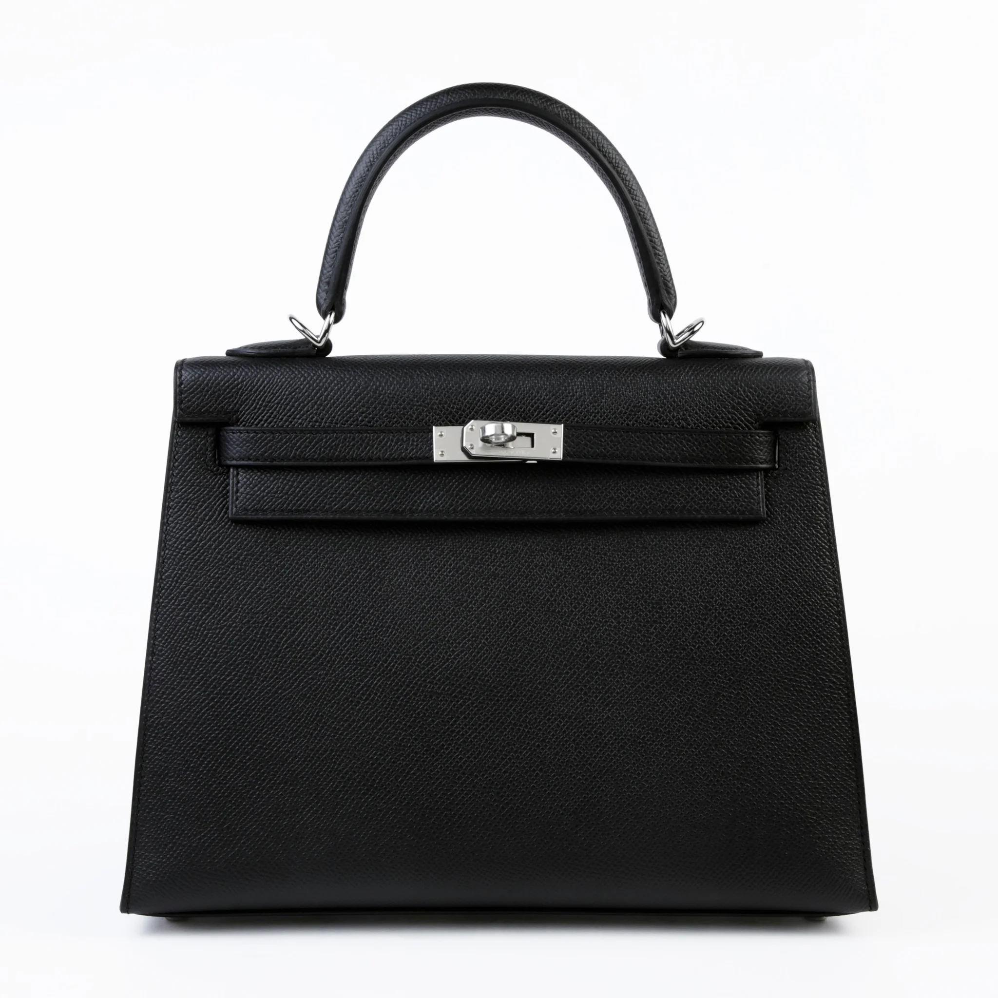 Brand New ( Rank N ) HERMÈS Kelly 25 Sellier Noir (89) Epsom Palladium hardware G (2026)