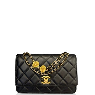 Goat Leather Logo Wallet On Chain Mini