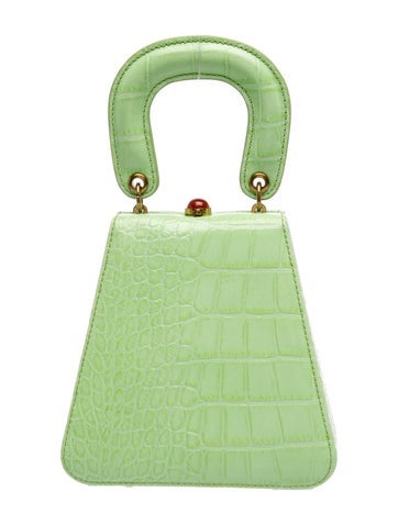 Embossed Leather Top Handle Bag