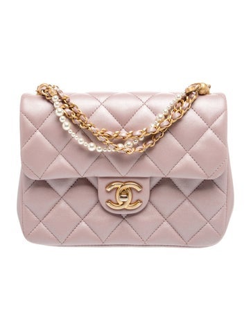Pearl Twist Mini Square Flap Bag