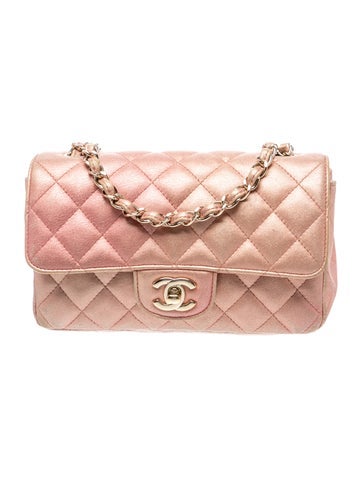 Iridescent Classic Rectangular Mini Top Handle Flap Bag