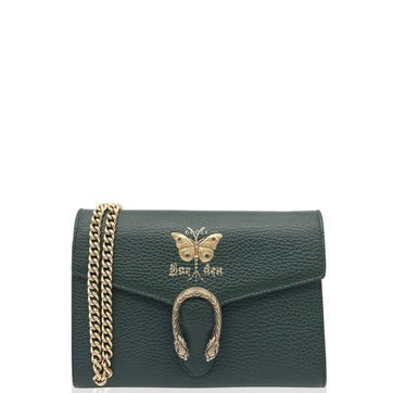Calfskin Mini Dionysus Chain Wallet Green