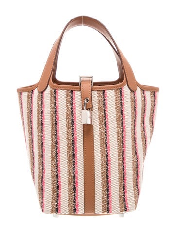 Hermes 2024 Couverture Carre Toile H & Swift Picotin Lock 18