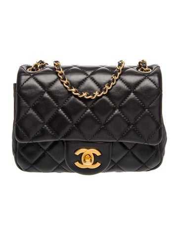 Classic Mini Square Pearl Crush Flap Bag