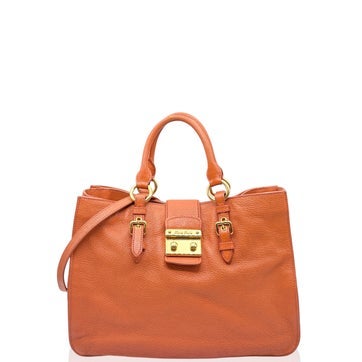 Empreinte Leather Two-Way Bag Orange
