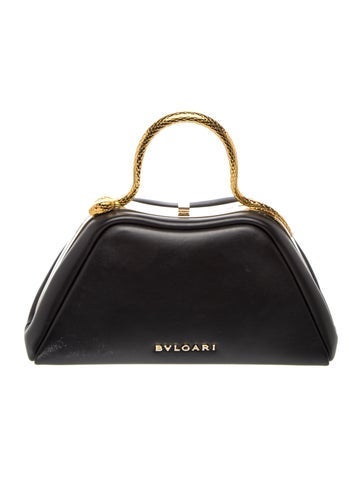 Leather Serpentine Top Handle Bag Mini