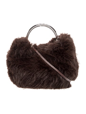Faux Fur Top Handle Bag