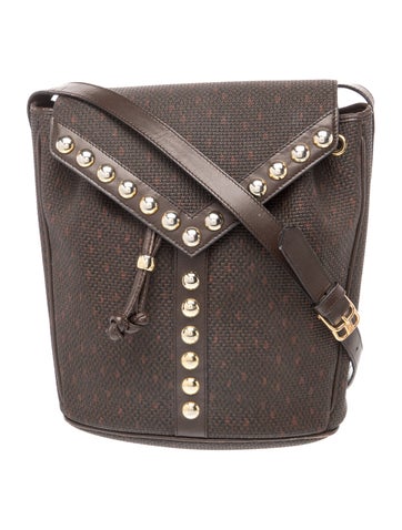 Leather Y Studded Flap Crossbody Medium