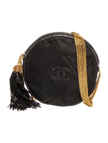 Satin Round Tassel Crossbody Bag