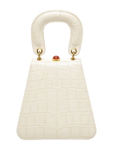 Embossed Leather Top Handle Bag