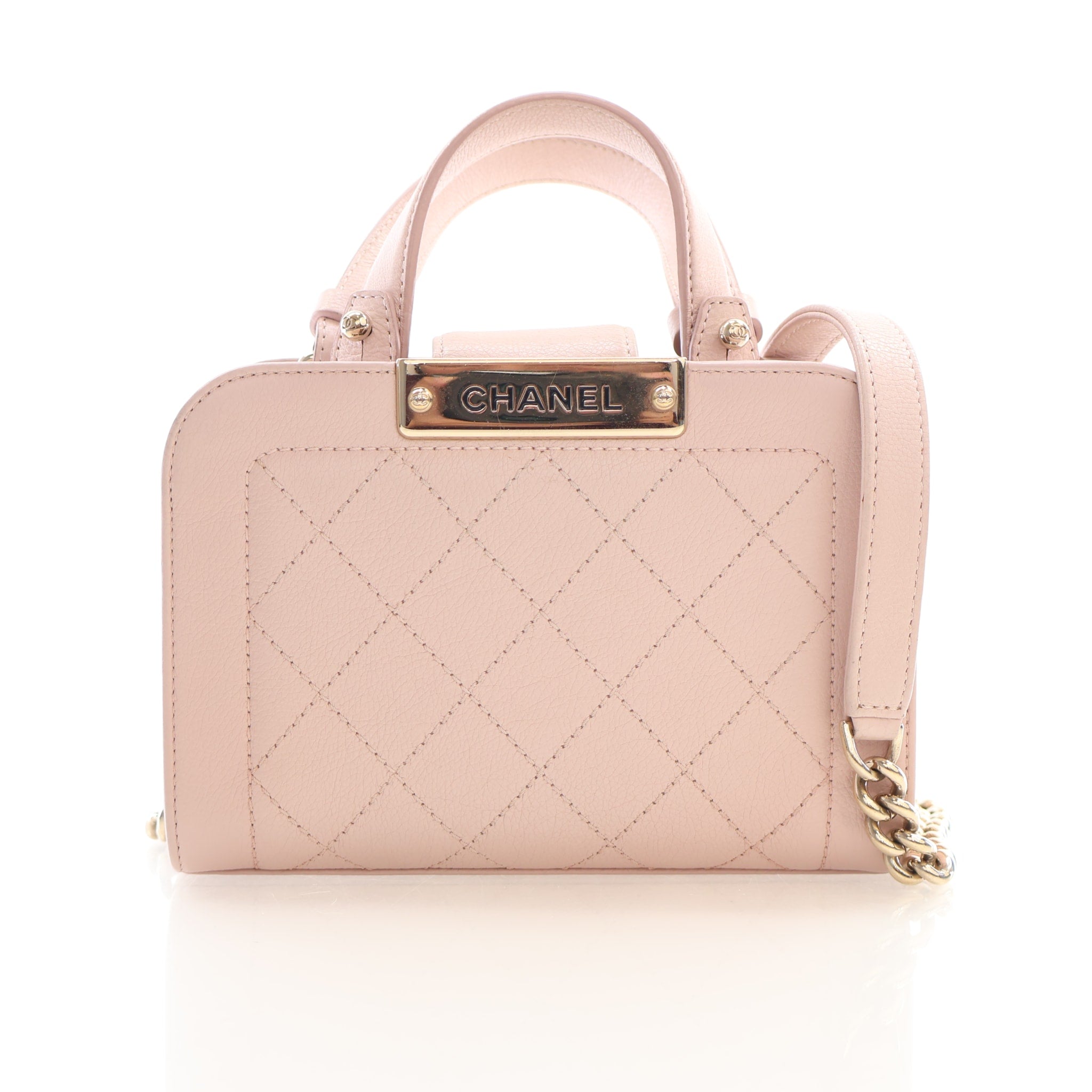 Chanel Mini Calfskin Label Click Shopper Tote