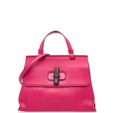 Lambskin Bamboo Daily Top Handle Bag Small