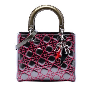 Anselm Reyle Medium Metallic Lambskin Cannage Lady Dior