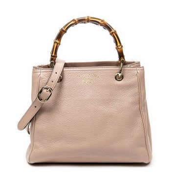 Leather Small Bamboo Shopper Tote