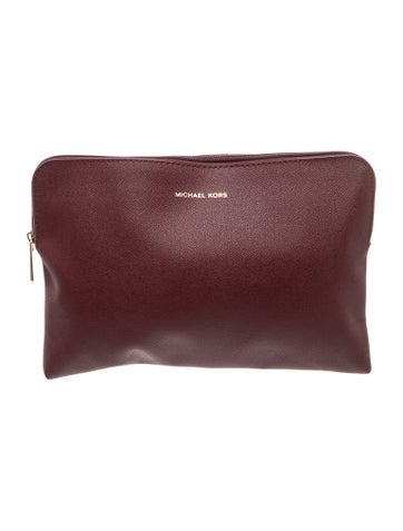 Saffiano Leather Zip Pouch Large