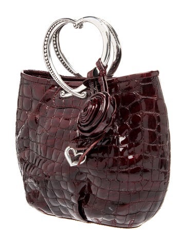 Embossed Leather Top Handle Bag