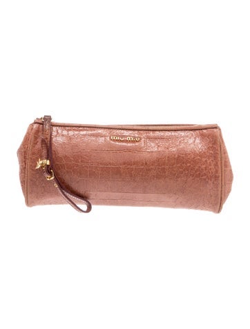 Embossed Leather Clutch