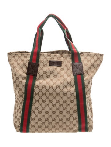 GG Canvas Web GG Canvas Tote Bag Large