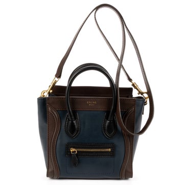Leather Nano Tricolor Luggage Tote