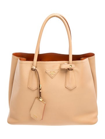 Saffiano Leather Double Bag Large