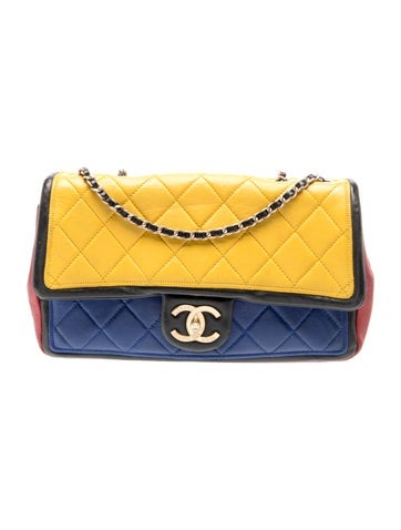 Quilted Colorblock Flap Bag