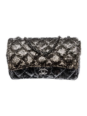 2020 Medium Ombré Sequin Single Flap Bag