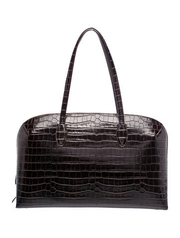 Embossed Leather Croco-Embossed Day Tote Large