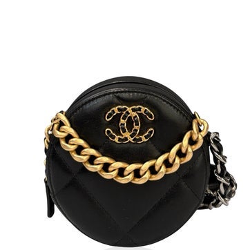 Goat Leather Round Clutch 19
