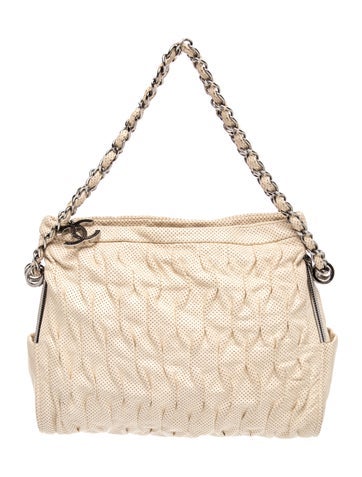 Perforated Pleated Shoulder Bag