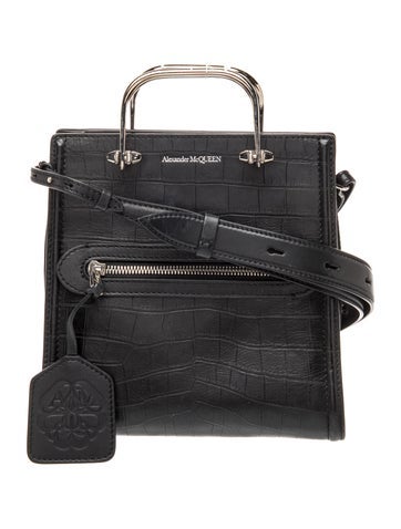 Embossed Leather Top Handle Bag