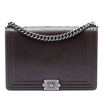 Large Glazed Calfskin Boy Flap